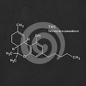 THC Tetrahydrocannabinol Structural chemical formula