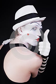 Theater actor with mime makeup