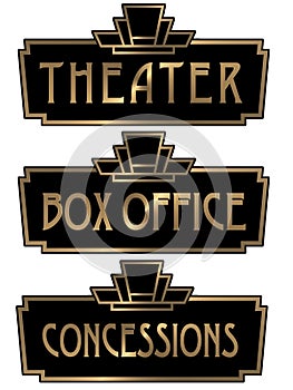 Art Deco Theater Box Office Sign Plaque photo