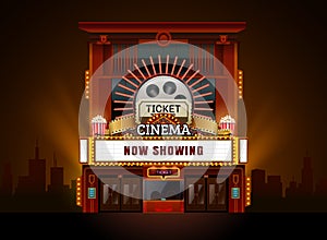 Theater cinema building vector easy to change