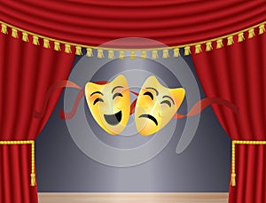 Theater comedy and tragedy masks