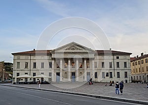 The theater in Como, designed by the architect Giuseppe Cusi
