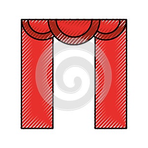 Theater courtain isolated icon