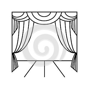 Theater curtain. Illustration vector icon