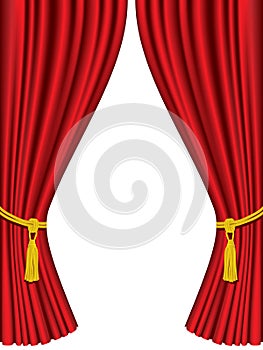 Theater curtains isolated on white background