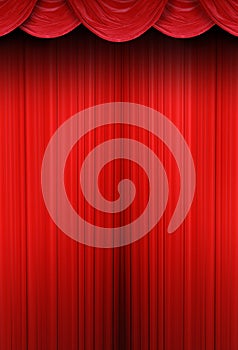 Theater curtains of red cloth