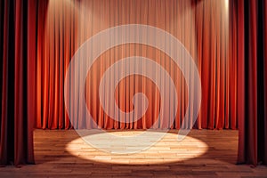 Theater curtains with spotlight