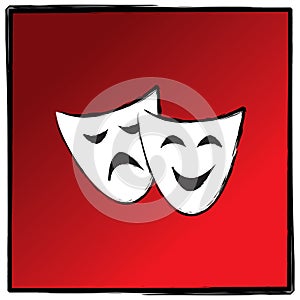 Theater drama masks vector illutration