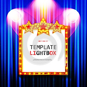 Theater frame illuminated by spotlight