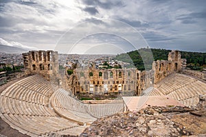 The theater of Herodion Atticus under the ruins of Acropolis, Athens.