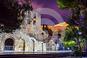 The theater of Herodion Atticus under the ruins of Acropolis, Athens.