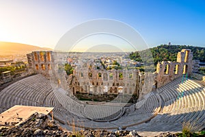 The theater of Herodion Atticus under the ruins of Acropolis, Athens.