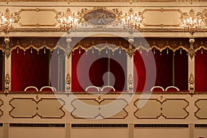 Theater, interior view, balconies