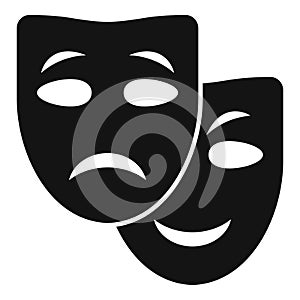 Theater mask icon simple vector. Mental busy coping skills