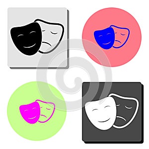 Theater masks. flat vector icon