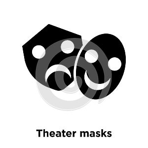 Theater masks icon vector isolated on white background, logo con