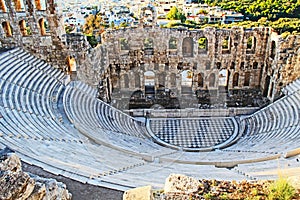 Theater Odeon of Herodes Atticus on the Acropolis in Athens, Greece