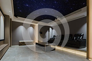 Theater room with stars ceiling