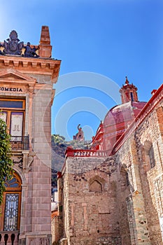 Theater San Diego Church El Pipila Statue Guanajuato Mexico