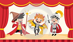 Theater Scene With Cartoon Characters