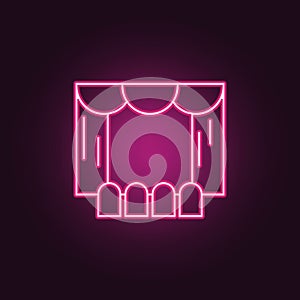 theater scene icon. Elements of Spotlight stage in neon style icons. Simple icon for websites, web design, mobile app, info