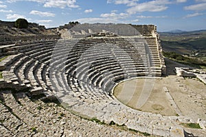 The theater in Segesta in Sicily