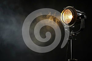 Theater spot light on black background, Spotlight vintage theatre, Generative AI