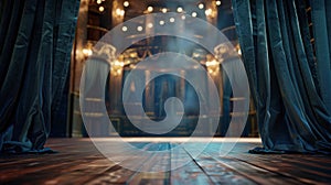 The Theater Stage Curtains.AI generated image photo
