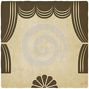 Theater stage with curtains old background