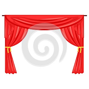 Theater stage drape curtain vector Illustration