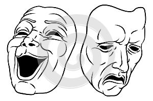 Theater Or Theatre Drama Comedy And Tragedy Masks photo