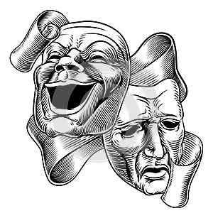 Theater Or Theatre Drama Comedy And Tragedy Masks photo