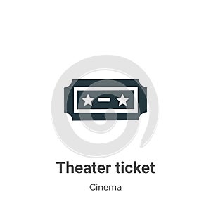 Theater ticket vector icon on white background. Flat vector theater ticket icon symbol sign from modern cinema collection for