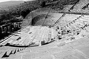 Theater view from Metropolis Ancient City. TorbalÄ±, Izmir, Turkey