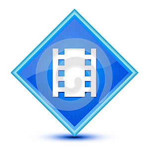 Theaters icon isolated on special blue diamond button