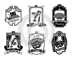 Theatre Black White Emblems Set