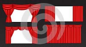 Theatre or cinema stage red curtain with folds.