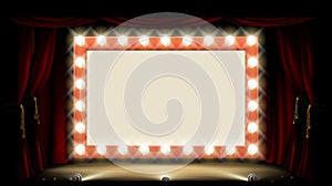 Theatre or Cinema with style light bulb sign