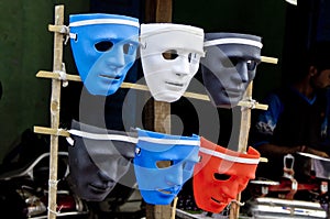 Theatre concept colorful plastic mask