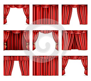 Theatre Curtain Icons Set