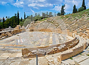 Theatre of Dionysus at Acropolis of Athens. Attica region, Greece.