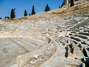 The Theatre of Dionysus Eleuthereus of the Athenian Acropolis. Athens, Greece.