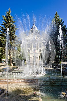 Theatre of J. Borodac with fountain, Kosice, Slovakia