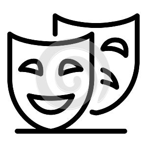 Theatre masks icon, outline style