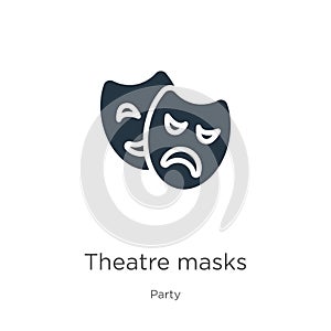 Theatre masks icon vector. Trendy flat theatre masks icon from party collection isolated on white background. Vector illustration