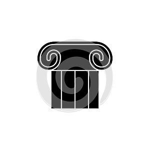 Theatre Pillar icon. Black filled vector illustration. Theatre Pillar symbol on white background. Can be used in web and mobile.