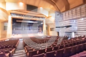 Theatre play,  opera music concert hall, performing arts entertainment show or auditorium blur background with blurry stage