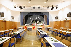 Theatre prepared for Christmas