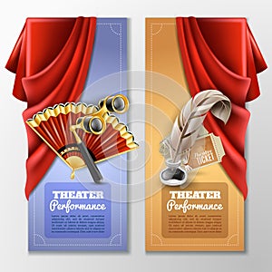 Theatre And Stage Banners Set
