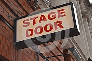 Theatre stage door sign